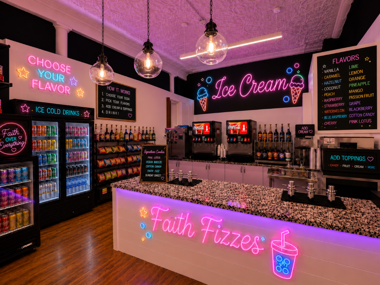 Inside Faith Promise Giving ice cream shop